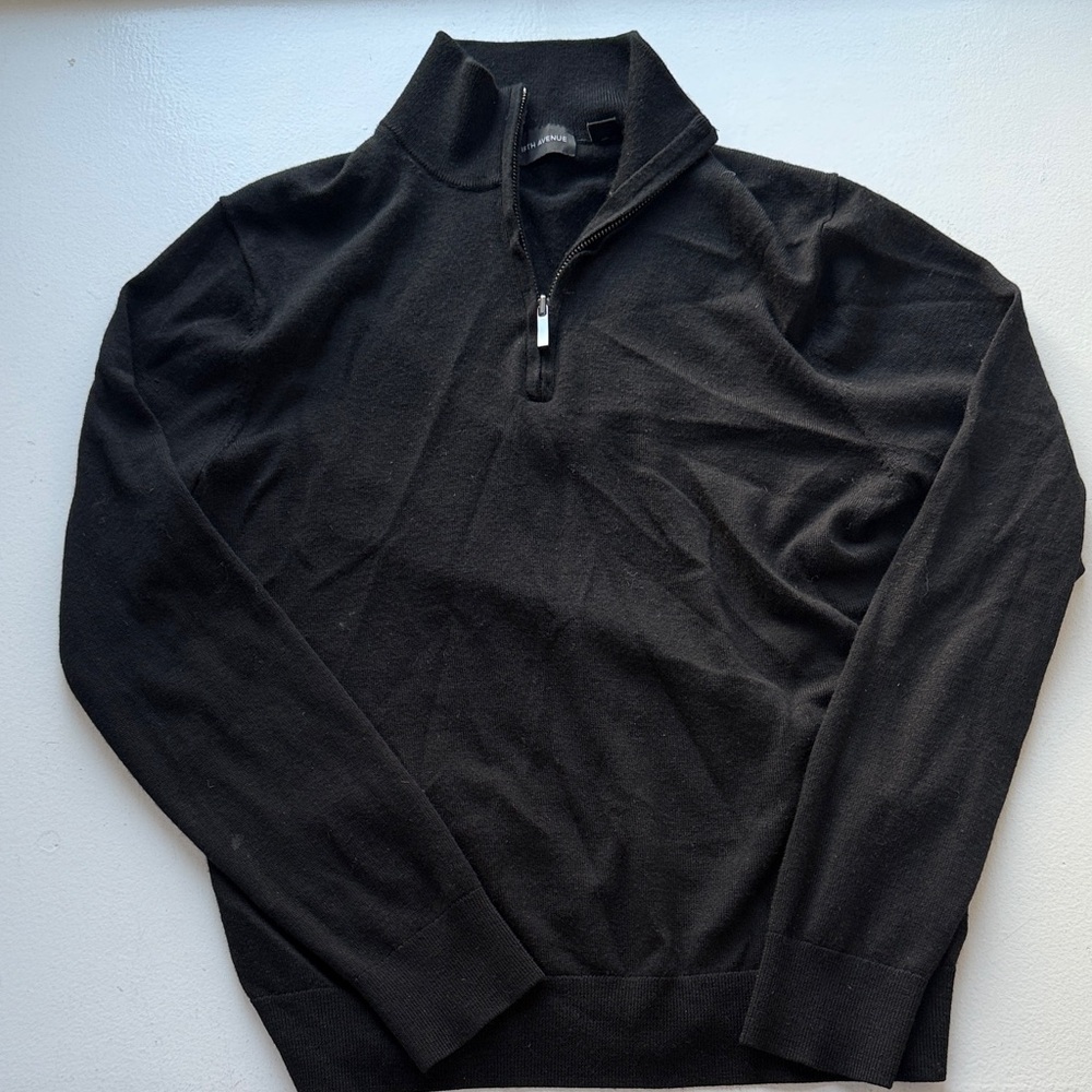 Men's Black Quarter-Zip Sweater